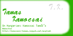 tamas kamocsai business card